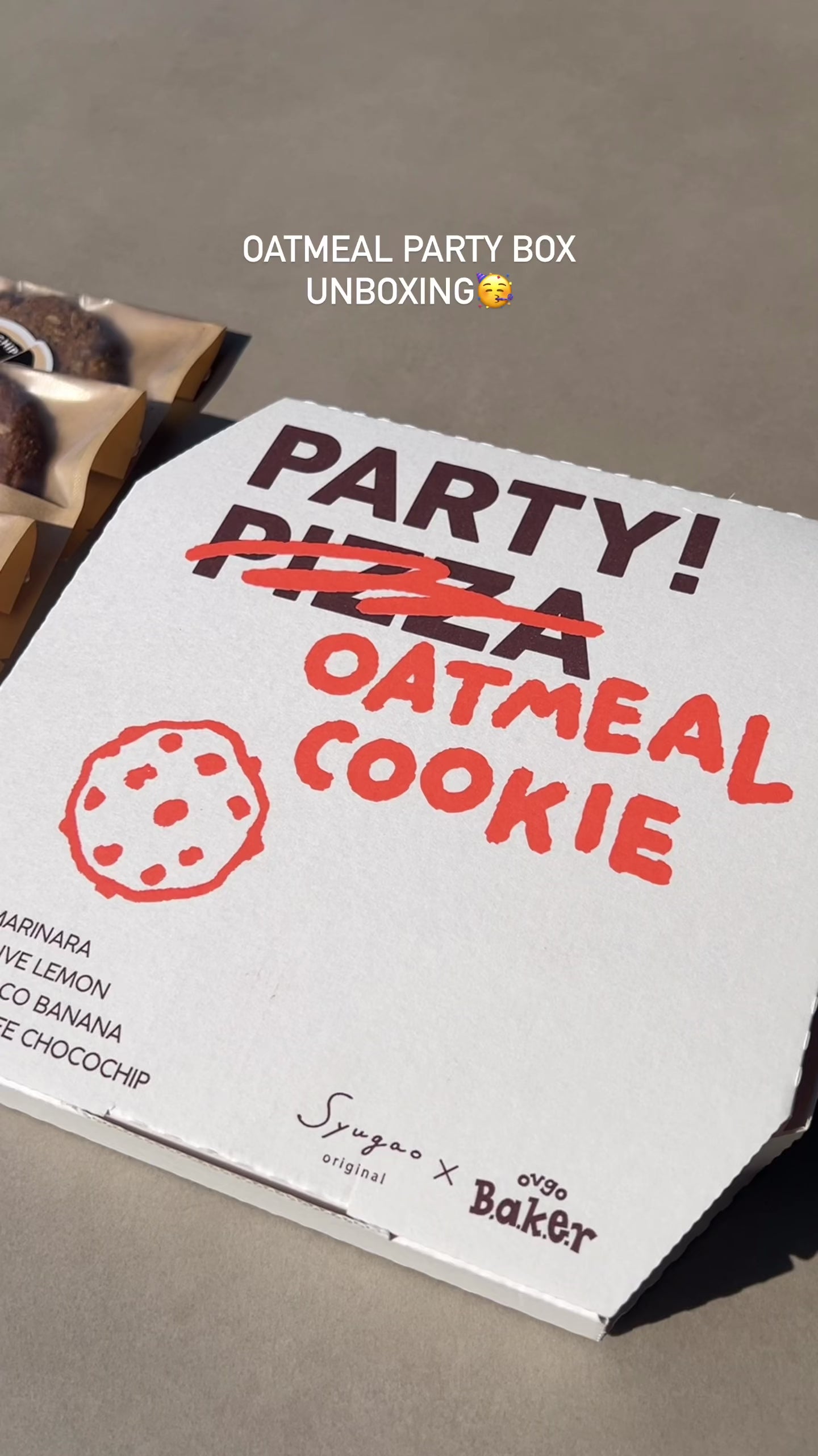 数量限定】PIZZA PARTY BOX オートミールクッキー ☆4枚入り